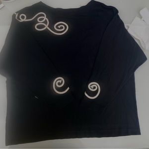 The Limited Black w/Cream Long Sleeve T Shirt Sz M Vintage Oversized Boxy Tee